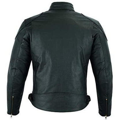 Biker Gear Pro Motorcycle Leather Jacket Mens, Premium CE Armour Protection Nappa Cowhide Short Body Real Leather Motorbike Jackets for Men, Black Leather Jacket