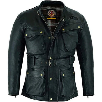 Biker Gear Pro Mens Motorcycle Jacket, Premium CE Armour Genuine Nappa Cowhide Leather Bikers Jacket For Riding Touring