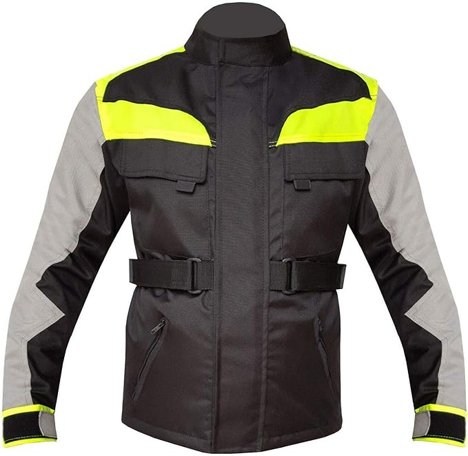 Biker Gear Pro Kids Motorcycle Jacket, Hi-Vis Textile Motorcycle Jacket for Boys, CE Armoured Boys Biker Jackets, Protective Gear Waterproof Jacket for Kids