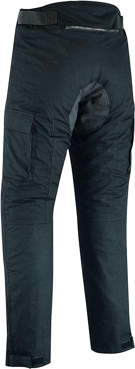 Biker Gear Pro Waxed Cotton Motorcycle Trousers for Men with Removable Lining and CE Armours, Waterproof Trousers Men