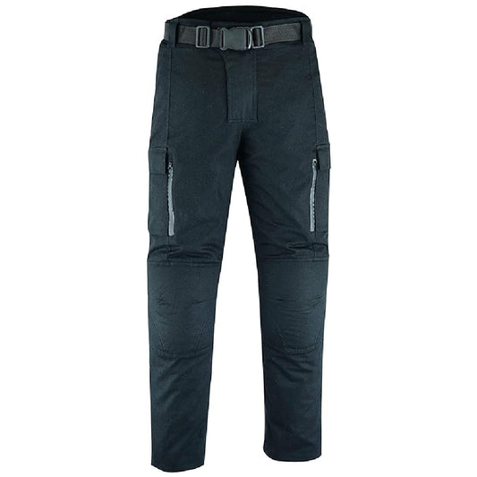 Biker Gear Pro Waxed Cotton Motorcycle Trousers for Men with Removable Lining and CE Armours, Waterproof Trousers Men