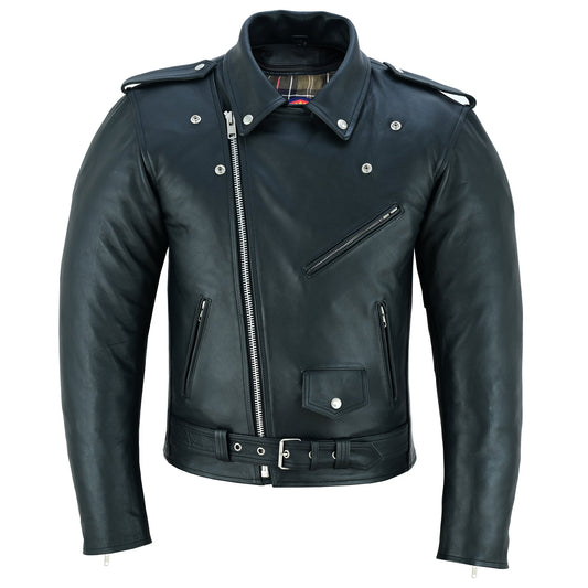 Biker Gear Pro Perfecto Marlo Brando Genuine Cowhide Leather CE Armour Removable Lining Motorcycle Jacket for Men Leather Bikers Protection Jacket