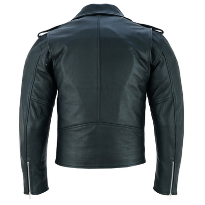 Biker Gear Pro Perfecto Marlo Brando Genuine Cowhide Leather CE Armour Removable Lining Motorcycle Jacket for Men Leather Bikers Protection Jacket