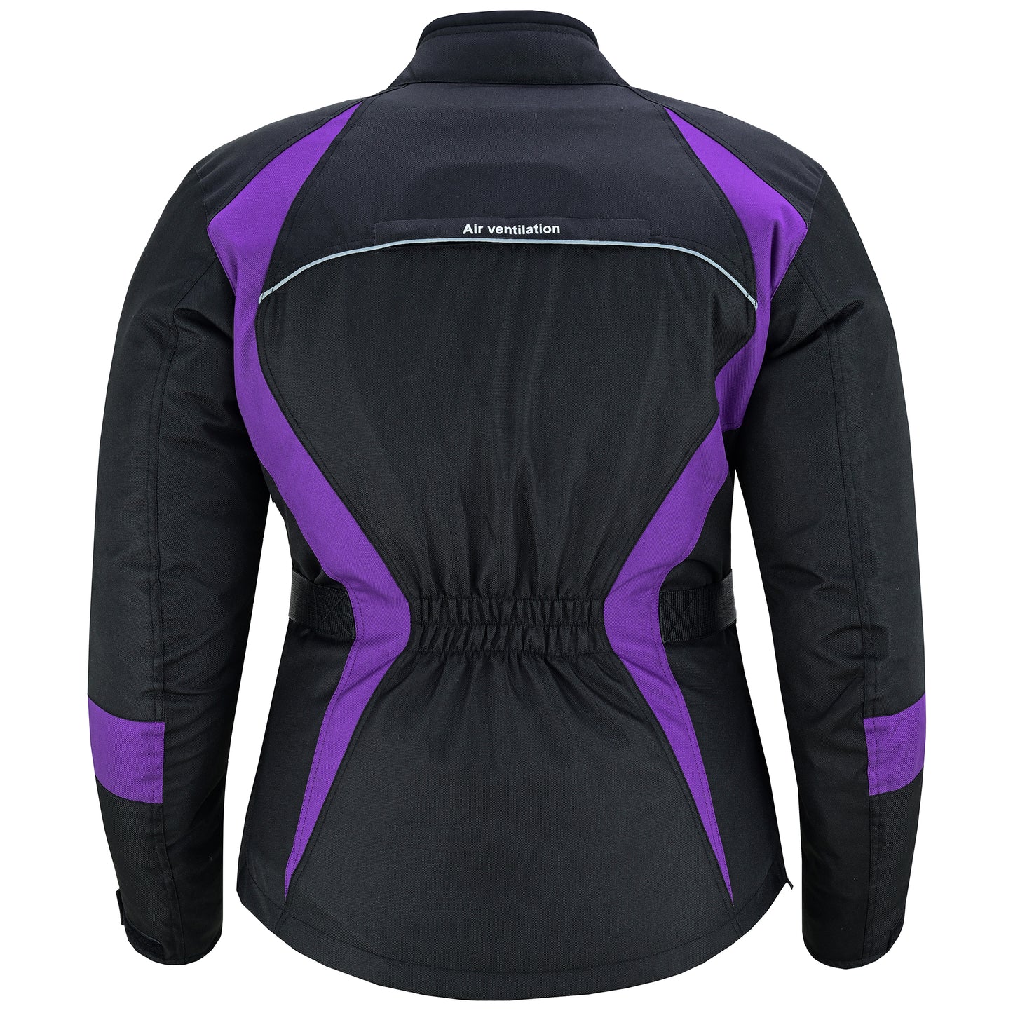 Biker Gear Pro New Ladies Motorcycle Textile 600D Cordura Waterproof Breathable Ventilation CE Armour Removable Lining Womens Motorbike Bikers Protection Jacket - Black & Purple