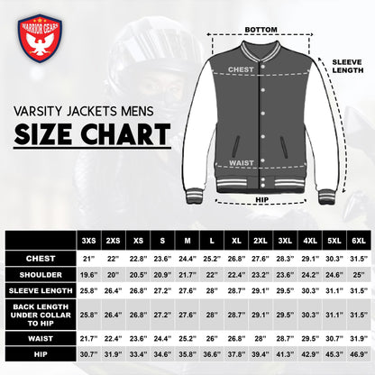 Biker Gear Pro Classic Hybrid Varsity Jacket University Letterman Bomber Jacket, Pure Wool & Original Cowhide Leather Jacket, Black Wool Body & Grey Leather Sleeves