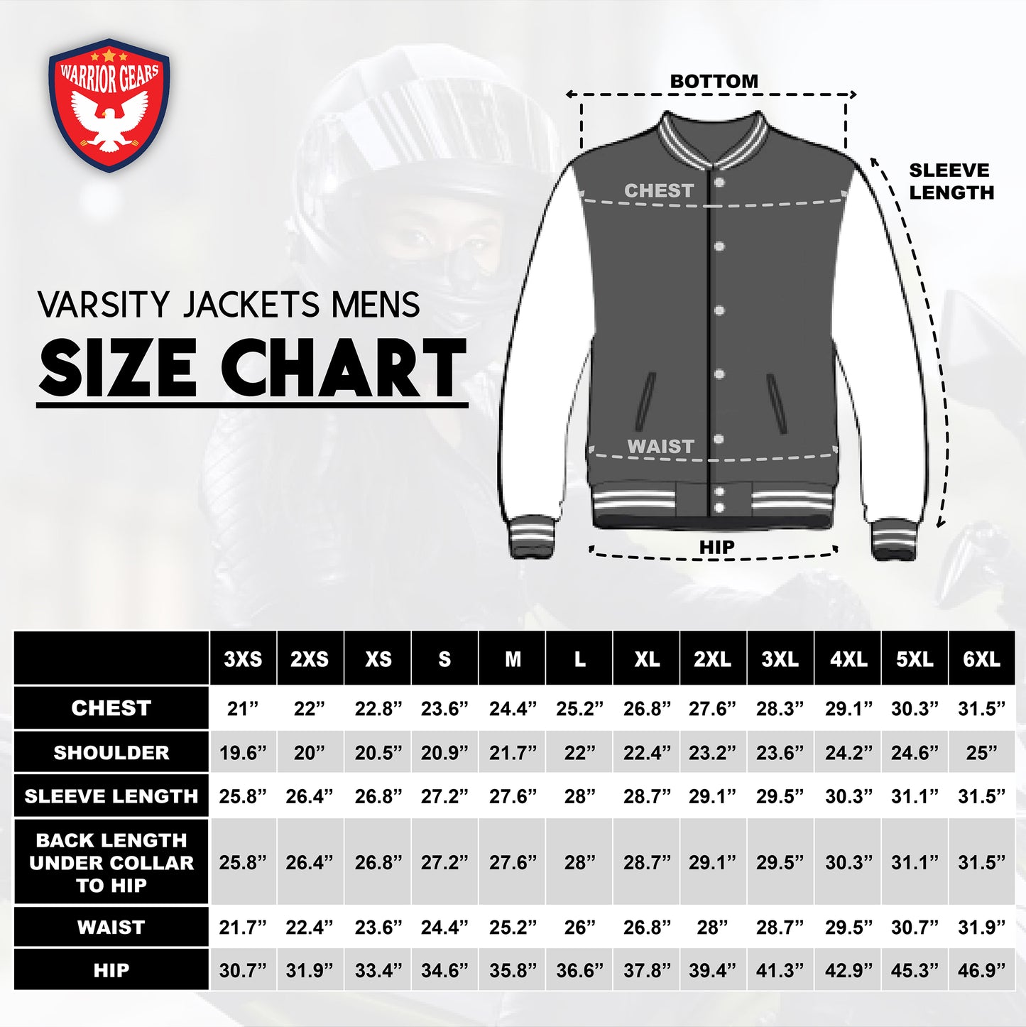 Biker Gear Pro Classic Hybrid Varsity Jacket University Letterman Bomber Jacket-Pure Wool & Original Cowhide Leather Jacket-Black Pure Wool Body & White Real Leather Sleeves